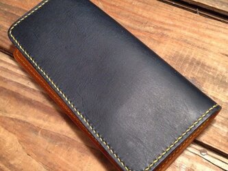 ITLIAN LEATHER LONG WALLET two-tonetypeの画像