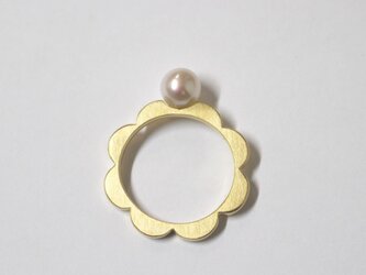 アコヤパールのお花リングの画像