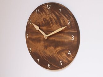木製 掛け時計 丸型 栃材7　トチ材の画像