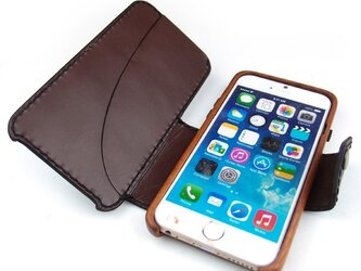 木と革で作った　iPhone6s専用ケース　Bookタイプの画像
