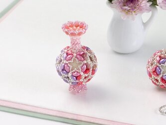 花てまりの飾り瓶・ピンクの画像