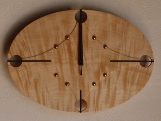 無垢の木の電波掛け時計　とち　００１０の画像