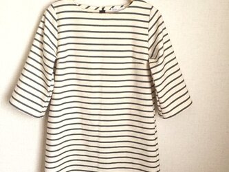 コットンボーダー　ナチュラルワンピースの画像