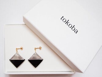 tokoba クリスタルピアス B-accent (black)の画像