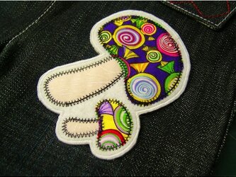 ★毒きのこ1★アップリケ刺繍ワッペン★アイロン接着★の画像