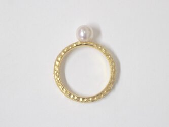 アコヤパールの土目リング(ゴールド色)の画像