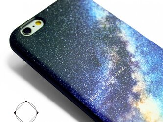 iphone6plus / iphone6splus ケース（5.5寸用）レザーケースカバー（天の川×ブラック）夜空の画像