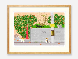 イラストフレーム（15.猫町の昼下がり）の画像