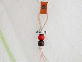 おさるのウッドビーズキーホルダー【再入荷】の画像