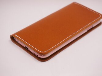 牛革 iPhone6Plus/6sPlusカバー  ヌメ革  レザーケース  手帳型  キャメルカラーの画像