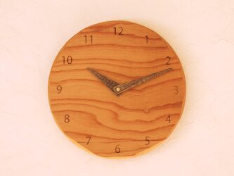 掛け時計 丸 けやき材33の画像