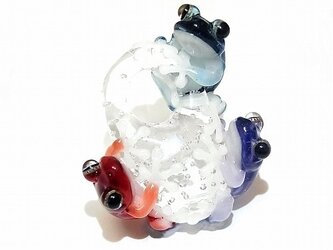 楽し ペンダント トップ 【 kengtaro / ケンタロー 】 楽しそうに集まる三匹の蛙 ボロシリケイトガラスの画像