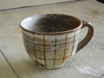 百色（ももいろ）象嵌　マグカップ（丸）ストライプの画像