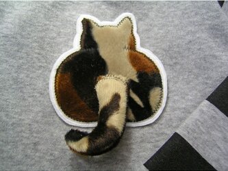 ★三毛の尻★アップリケ刺繍★猫立体ワッペン★の画像