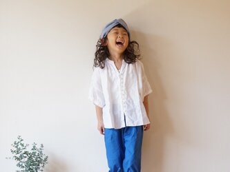French Linen blouse kids 90,100sizeの画像