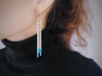 ヴィンテージターコイズフリンジピアス vintage pierced fringe <PE-Fsv>の画像