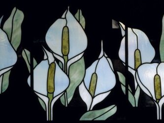 水芭蕉のステンドグラスの画像