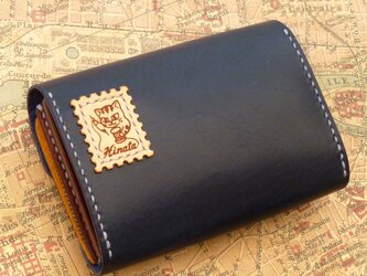 【A様オーダー品】本ヌメ革 ファスナー付き財布（紺）の画像