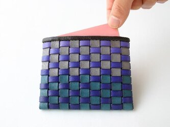 手染め革　風のカードケース　青の画像