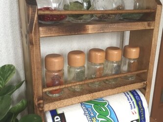 コストコ兼用 3段kitchen paper shelf 全茶 キッチンペーパー スパイスラックの画像