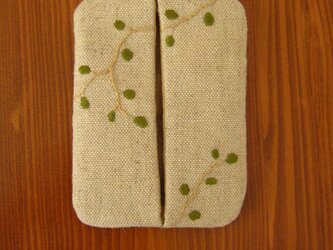 手刺繍・ぽけっとティッシュケース（ワイヤープランツ）の画像