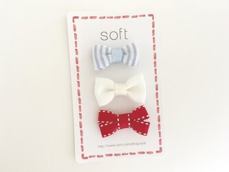 「トリコロールのセット」ミニヘアクリップの画像