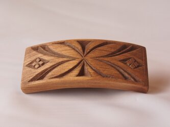 #1 チップカービングバレッタ 【木工彫刻】の画像