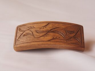 #3 チップカービングバレッタ 【木工彫刻】の画像