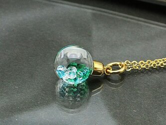 Bijou Glass Ball Pendant グリーンアイスブルーカラーの画像