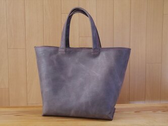 【受注生産】国産オイルドレザーのコロンとした厚マチトートバッグの画像