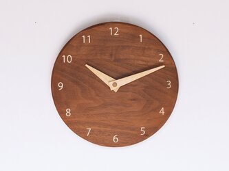 木製 掛け時計 丸型 ウォールナット材11の画像