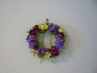 *紫陽花とラナンキュラスのリース*の画像