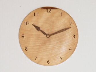 木製 掛け時計 丸 カバ材16の画像
