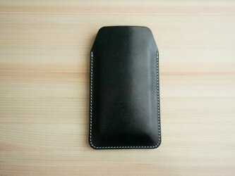 iPhone  全機種対応 レザー スリーブケース ブラック (14/14 pro/14 Pro Max/SE3)の画像