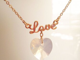 ハートのLoveペンダント・ホワイトオパールの画像