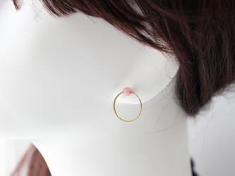 door knock jade [pink rose] ピアスの画像