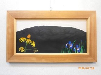 なつかしの山・思い出の花シリーズ「櫛形山・マルバダケブキ・アヤメ」の画像