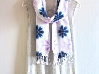 花まり #1＊雪花絞りの日本製コットンストールの画像