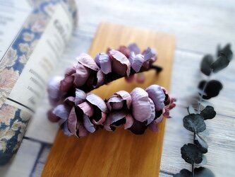 紫陽花のバナナクリップ ■ ふんわり優しいシルエット ■ パープルの画像