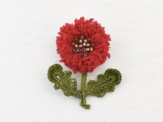 flower brooch B - あかの画像