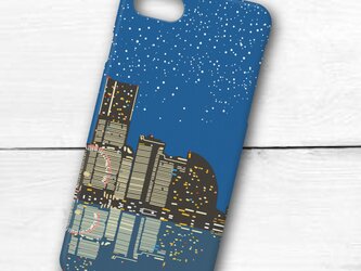 横浜イラスト・スマホケース（ハードケース型）iPhone&Android対応　横浜「みなとみらい」の夜景のイラスト♪の画像