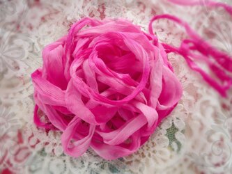 **♥Silk Chiffon Sari Ribbon Lotus Pink Ombre *Fair Trade*♥**の画像