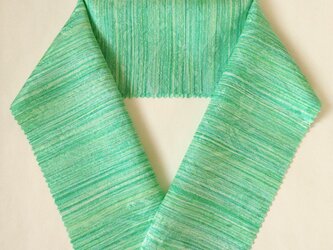 蝋しけ引き絹半衿（薄緑系）の画像