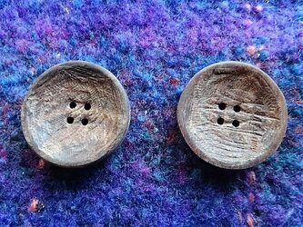 紫檀　シンプルな４穴ボタン　２個セットの画像