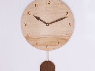 木製 振り子時計 丸型　ブナ材1の画像