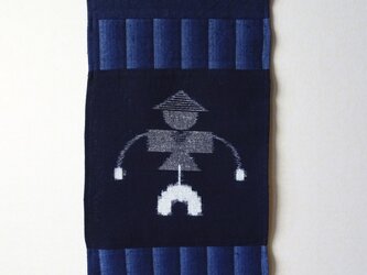 手織り久留米絣：案山子の掛軸（J-８）の画像