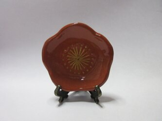 陶　梅　豆皿（紅）の画像