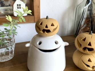 fカボチャのおばけランタン ライト付き