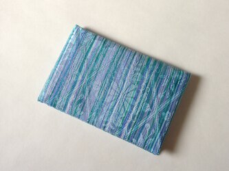 絹手染カード入れ（縦・緑紫）の画像