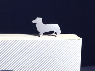 Dog-BookMark-18 ミニチュアダックス シルバー ブックマーク しおりの画像